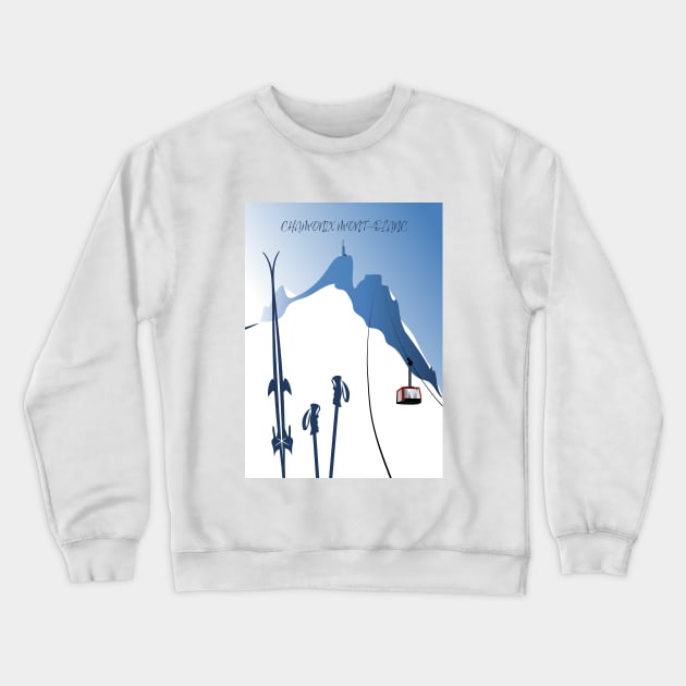 Chamonix Aiguille du Midi leewarddesign Crewneck Sweatshirt by leewarddesign